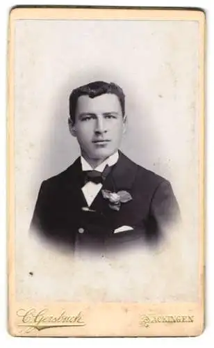 Fotografie Carl Gersbach, Säckingen, Porträt eines eleganten Herrn