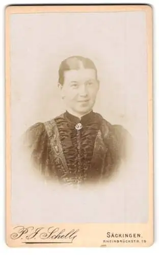 Fotografie P. J. Schell, Säckingen, Rheinbrückstr. 19, Portrait einer Dame