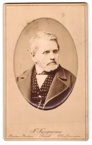 Fotografie J. Jungmann, Basel, Hammerstr. 53, Porträt eines älteren Mannes