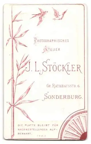 Fotografie J. L. Stöckler, Sonderburg, Gr. Rathausstr. 6, Porträt einer Dame