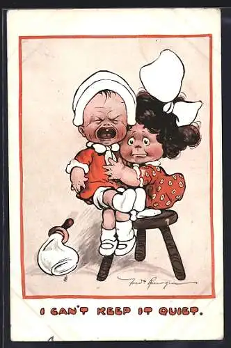 Künstler-AK Fred Spurgin: I can`t keep it quiet