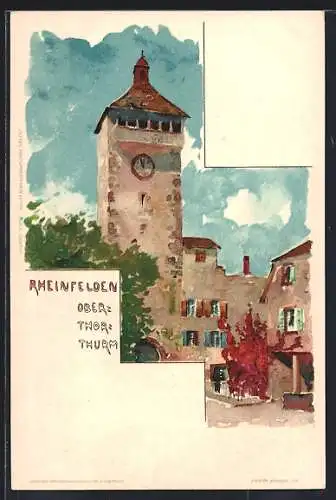 Künstler-AK Fritz Voellmy: Rheinfelden, Oberthorthurm, um 1900
