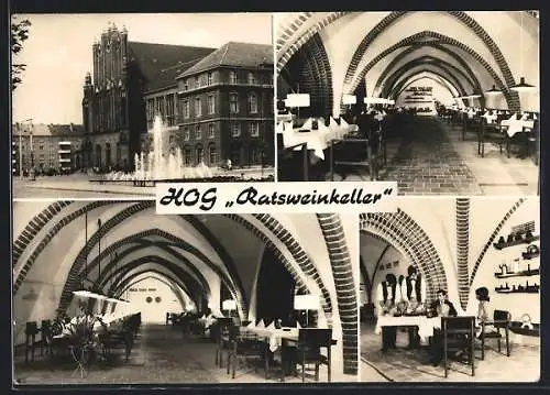 AK Frankfurt /Oder, HOG Ratsweinkeller, Gasthaus mit Innenansichten