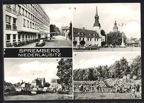 AK Spremberg /Niederlausitz, Poliklinik, Busbahnhof, Bad
