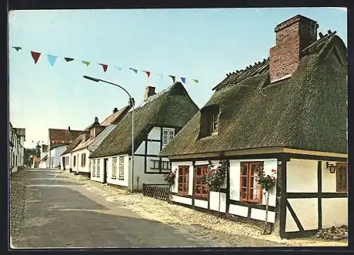 AK Maasholm an der Schlei, Strassenpartie mit ältestem Haus