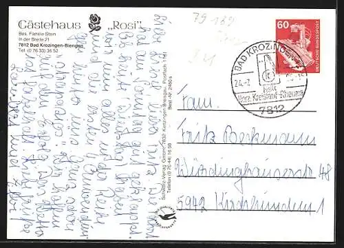 AK Bad Krozingen-Biengen, Gästehaus Rosi Fam. Stein