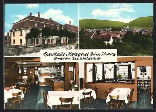 AK Griessen, Gasthaus-Metzgerei zum Kranz und Gesamtansicht