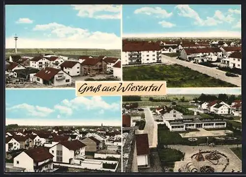AK Witzhelden, Gesamtansicht aus der Vogelschau, Fernmeldeturm im Hintergrund