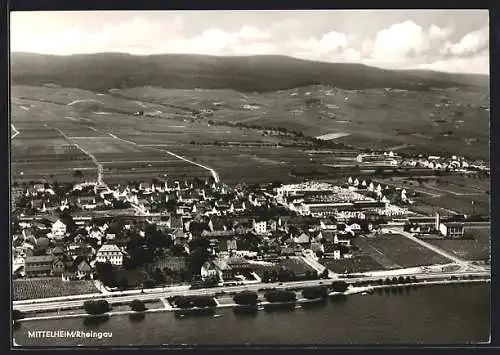 AK Mittelheim /Rheingau, Gesamtansicht vom Flugzeug aus