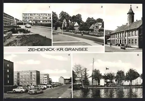 AK Zehdenick /Gransee, Gaststätte Bootshaus, Karl-Marx-Oberschule, Strasse des Friedens
