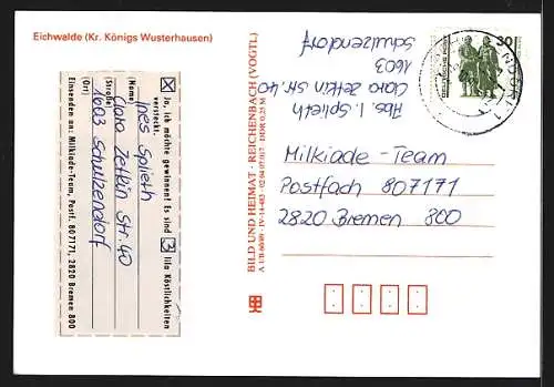 AK Eichwalde bei Berlin, Allgem. Polytechnische Oberschule, Am Graben, Liegewiese, Rosengarten