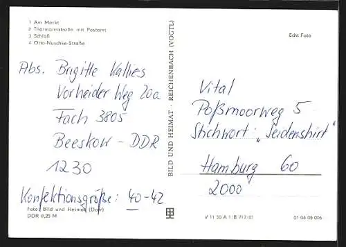 AK Finsterwalde, Am Markt, Thälmannstrasse mit Postamt, Schloss