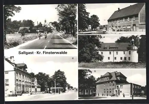 AK Sallgast /Finsterwalde, Wilhelm-Pieck-Oberschule, Finsterwalder Strasse, Schloss