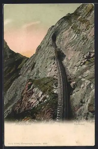 AK Pilatus-Bahn bei Abendlicht