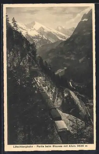AK Lötschbergbahn, Partie beim Blausee mit Alteis