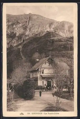 AK Lourdes, Le Funiculaire, Bergbahn