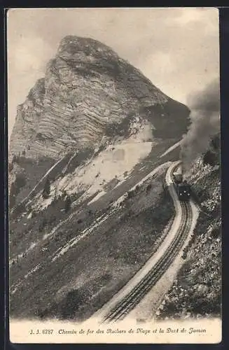 AK Rochers-de-Naye, Chemin de fer des Rochers de Naye et la Dent de Jaman