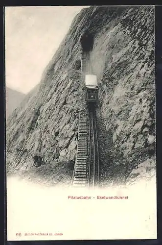AK Eselwandtunnel, Durchfahrende Pilatusbahn
