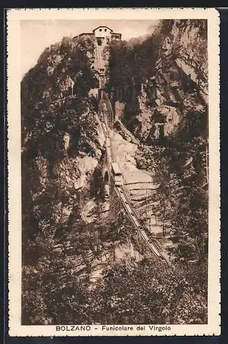 AK Bolzano, Funicolare del Virgolo, Blick auf die Bergbahn