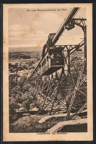 AK Loschwitz bei Dresden, Bergschwebebahn