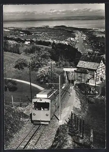 AK Walzenhausen, Bergbahn Rheineck-Walzenhausen mit Blick auf Rhein und Bodensee