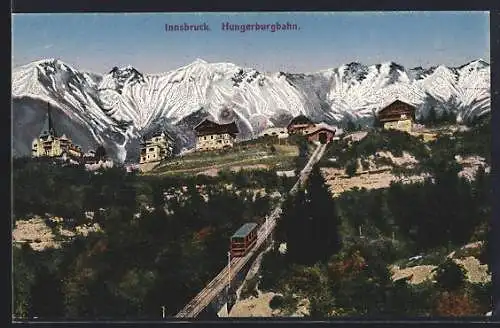 AK Innsbruck, Hungerburgbahn mit Häusern, Bergbahn