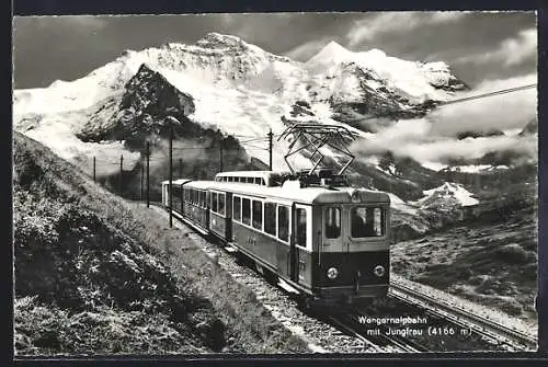 AK Jungfraujoch, Wengernalpbahn mit Jungfrau