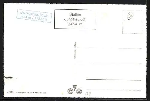 AK Jungfraujoch, Wengernalpbahn mit Jungfrau