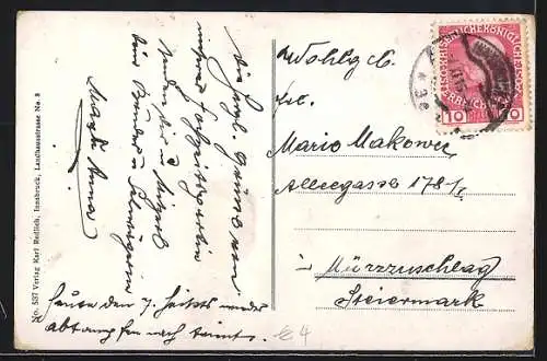 AK Innsbruck, Hungerburgbahn und Kettenbrücke, Bergbahn