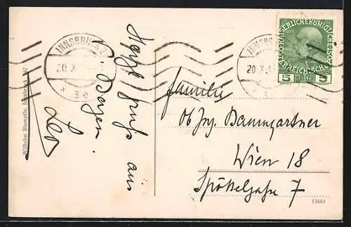 AK Innsbruck, Drahtseilbahn auf die Hungerburg