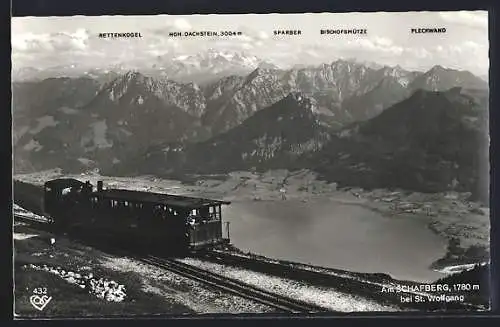 AK St. Wolfgang, Bergbahn am Schafberg, Rettenkogel, Sparberg und Bischofsmütze