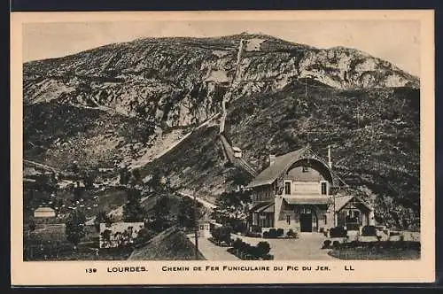 AK Lourdes, Chemin de fer funiculaire du Piic du Jer, Bergbahn