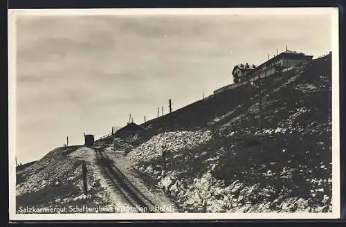 AK Schafbergbahn mit Station und Hotel Schafbergspitze