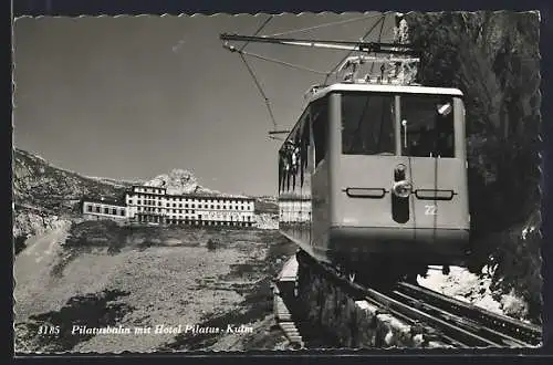 AK Pilatus-Kulm, Hotel Pilatus mit Pilatusbahn