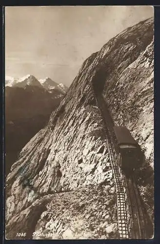AK Pilatusbahn passiert die Eschwand, Bergbahn