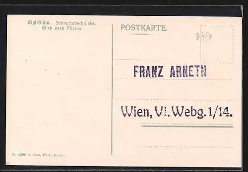 AK Rigibahn fährt über Schnurtobelbrücke