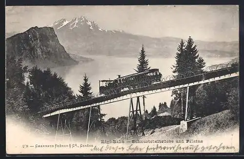 AK Rigi-Bahn, Schnurtobelbrücke und Pilatus