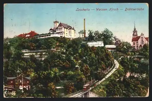 AK Loschwitz, Weissen Hirsch, Drahtseilbahn