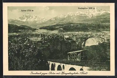 AK Innsbruck, Hungerburgbahn, Ortsansicht gegen Süden