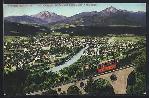 AK Innsbruck, Hungerburgbahn, Ortsansicht gegen Süden