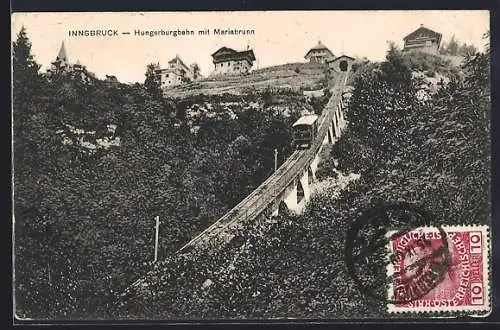 AK Innsbruck, Hungerburgbahn mit Mariabrunn