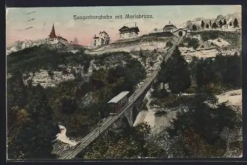 AK Innsbruck, Hungerburgbahn mit Mariabrunn, Bergbahn