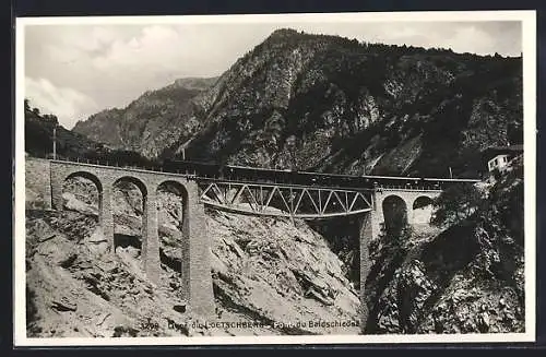 AK Ligne du Loetschberg, Pont du Baldschieder, Bergbahn