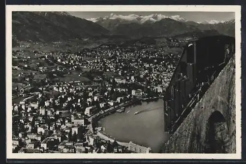 AK Lugano, Vista dalla funicolare Mt. S. Salvatore, Teilansicht von der Bergbahn aus