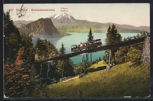 AK Rigibahn, Schnurtobelbrücke mit Pilatus
