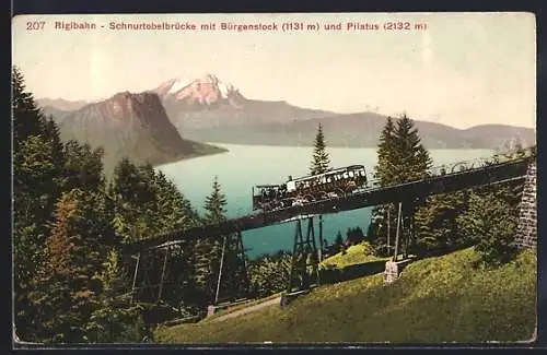 AK Rigibahn, Schnurtobelbrücke und Pilatus