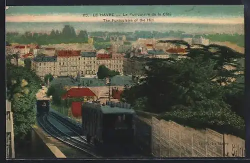 AK Le Havre, Le Funiculaire de la Côte, Bergbahn