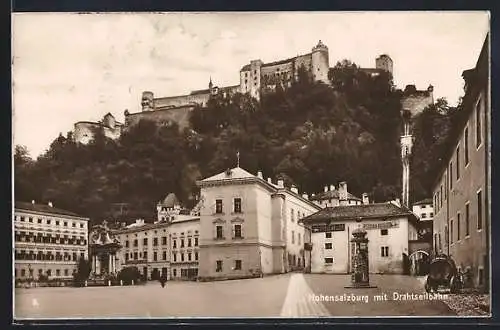 AK Hohensalzburg mit Drahtseilbahn