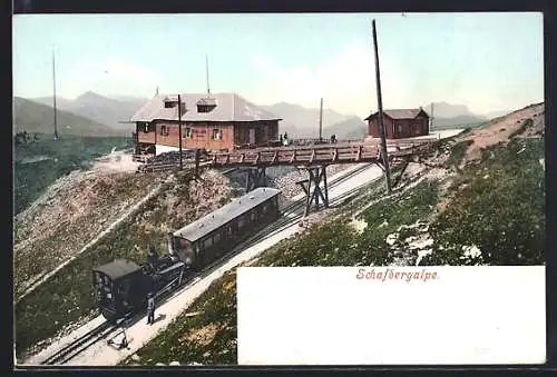 AK Schafbergbahn auf der Schafbergalpe