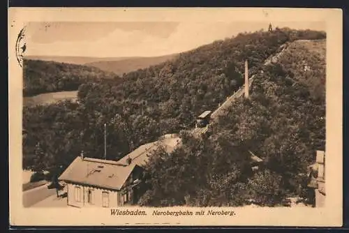 AK Wiesbaden, Nerobergbahn mit Neroberg